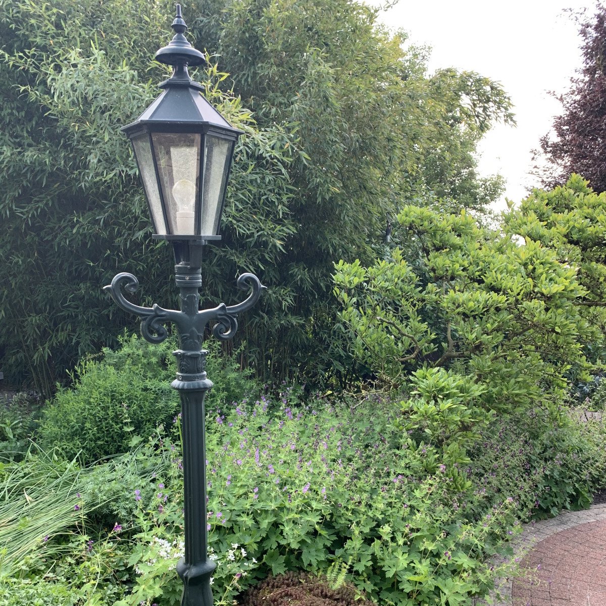  Set de 3 lampadaires de jardin De Kennemer avec lanternes hexagonales