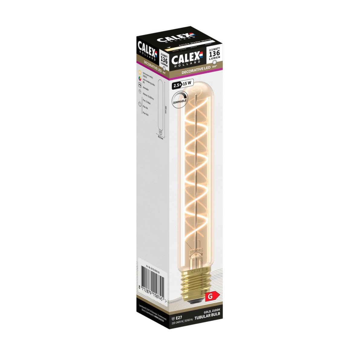 Ampoule LED Calex source lumineuse Curl décorative - 3.8 Watt - 250 Lumen