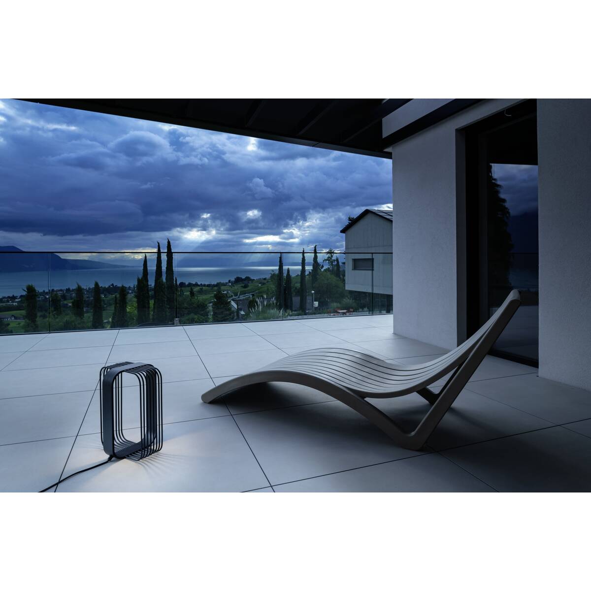 Grid Sun lampadaire lampe sur pied jardin noir SLV