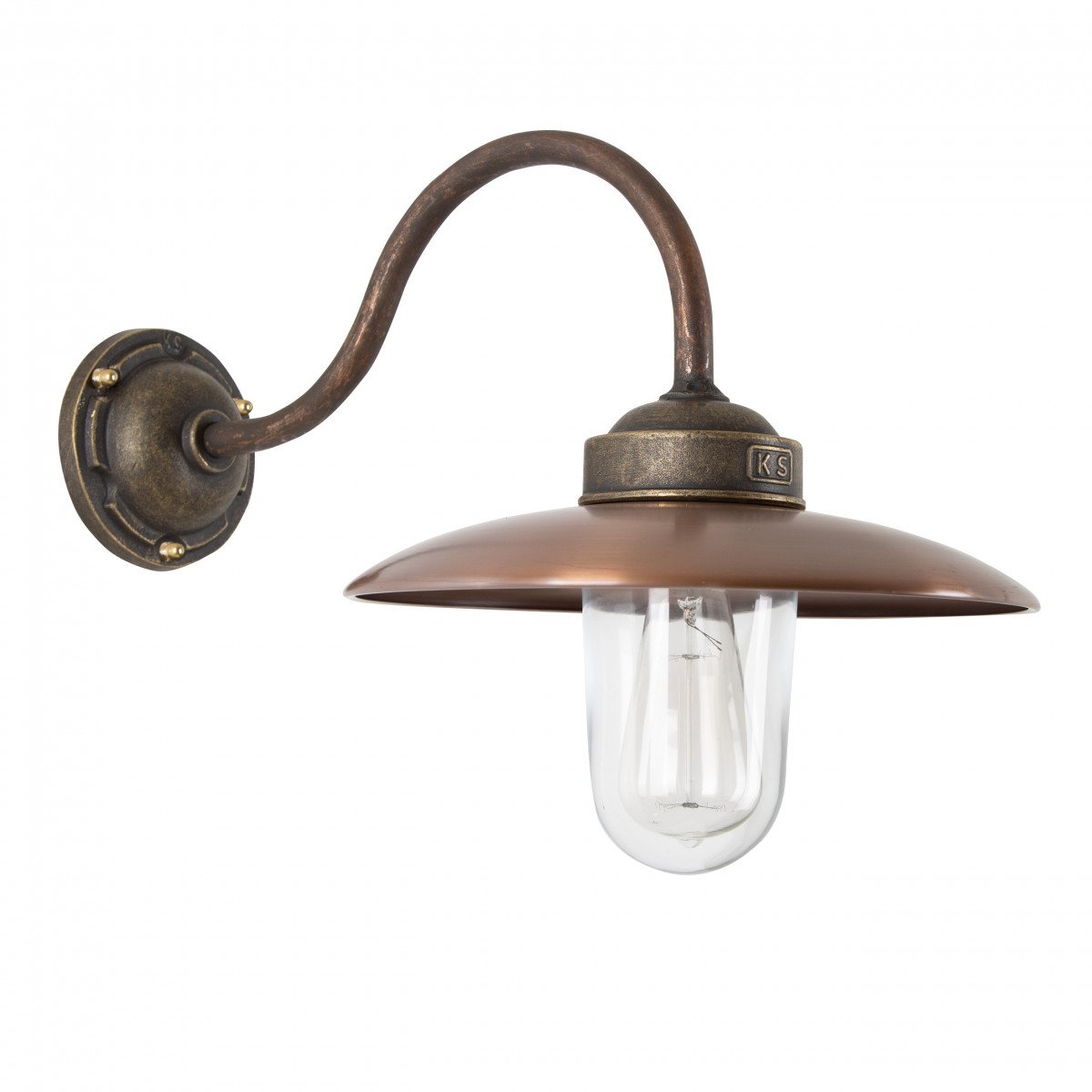 Lampe extérieur Landes (1195) faite main bronze cuivre avec capteur jour/nuit  de KS Lighting