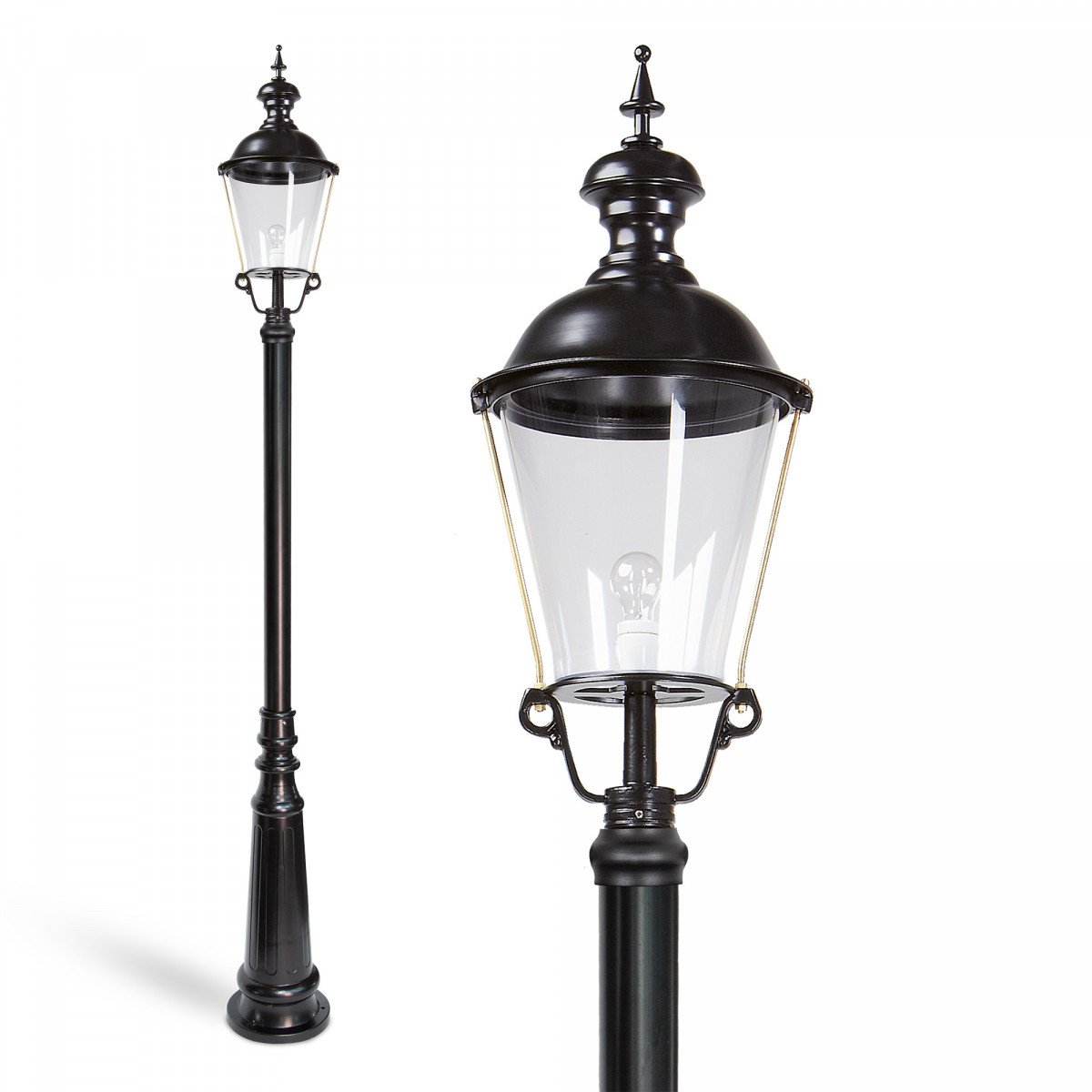 Lampadaire de jardin Noordwijk (1282k4) avec lanterne ronde de Nostalux