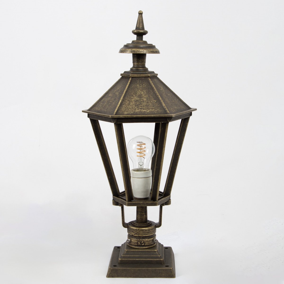Lampe de socle hexagonale classique bronze lampe de jardin