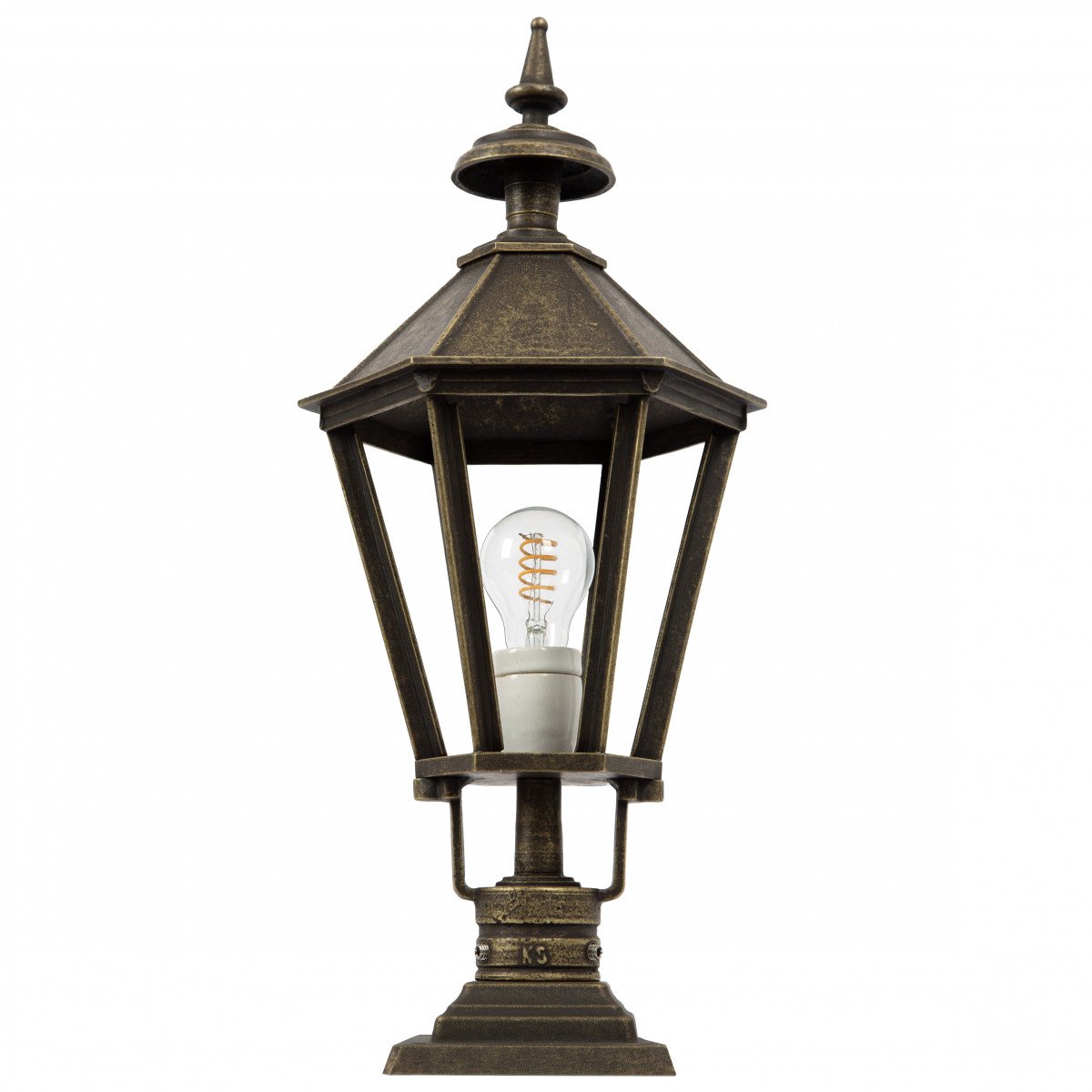 Lampe de socle hexagonale classique bronze lampe de jardin