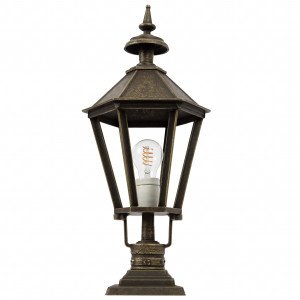 Lampe de socle hexagonale classique bronze lampe de jardin
