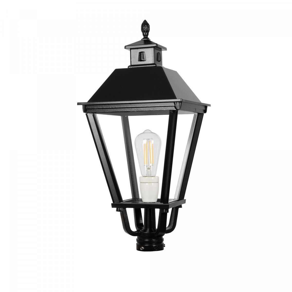 Lanterne carrée (1496) K9B en aluminium de KS Lighting. Abat-jour, poteaux et supports.