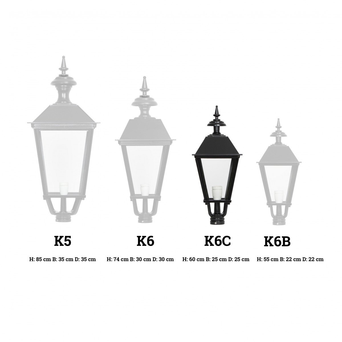 Lanterne avec abat-jour carré K6C (1420) éclairage d'extérieur de KS Lighting