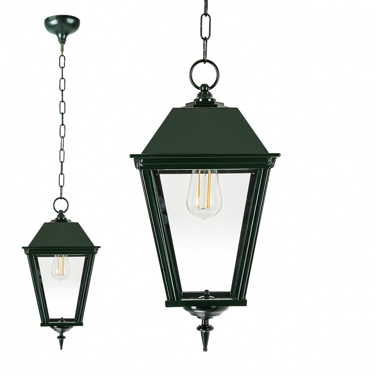 Lampe d'extérieur (1483) suspendue à chaîne K6 avec lanterne carrée