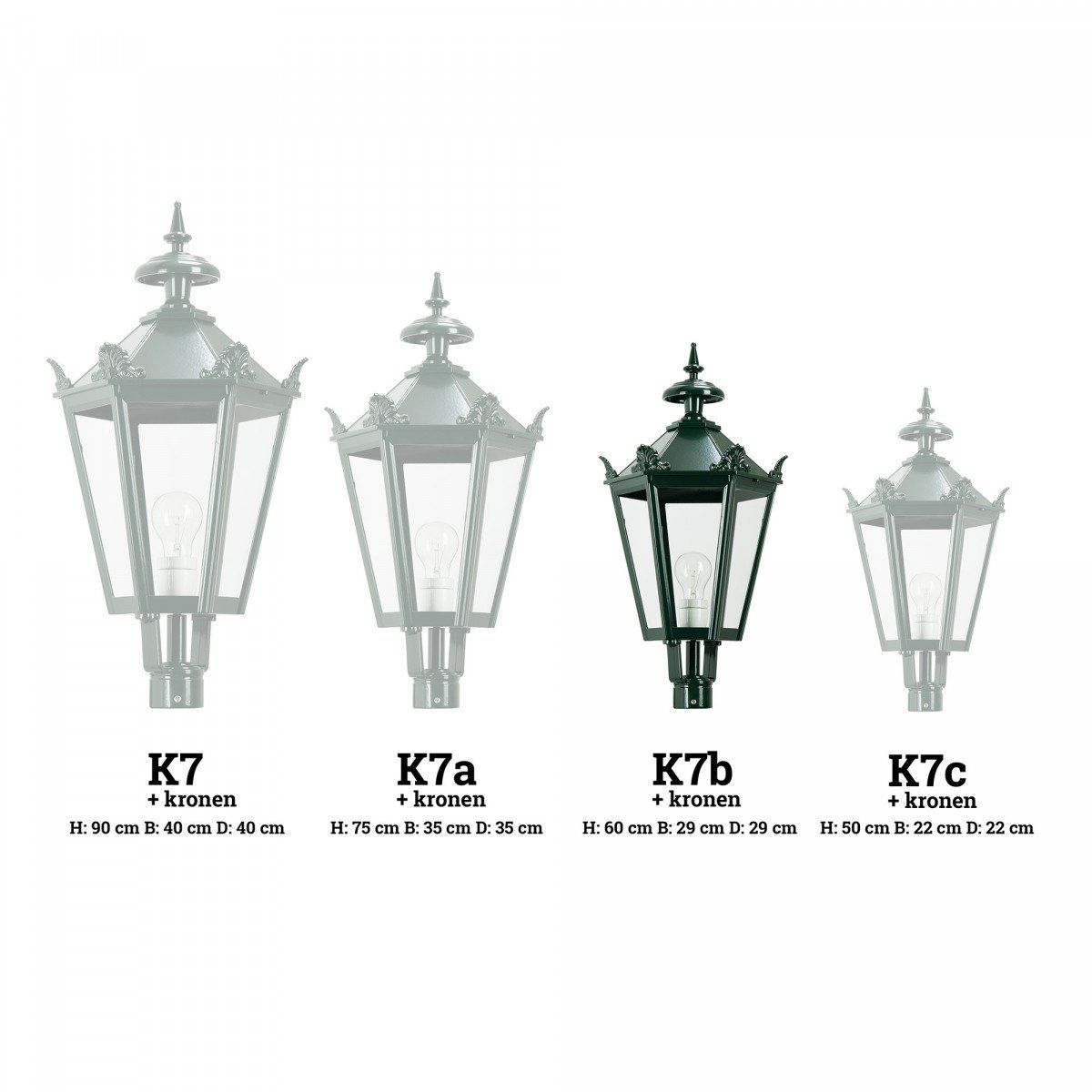 Lanterne hexagonale K7B + couronne éclairage d'extérieur