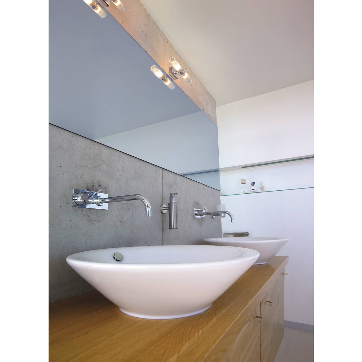 Applique murale Wl 105 Chrome/verre double E14 de SLV (149482) | Nostalux.fr