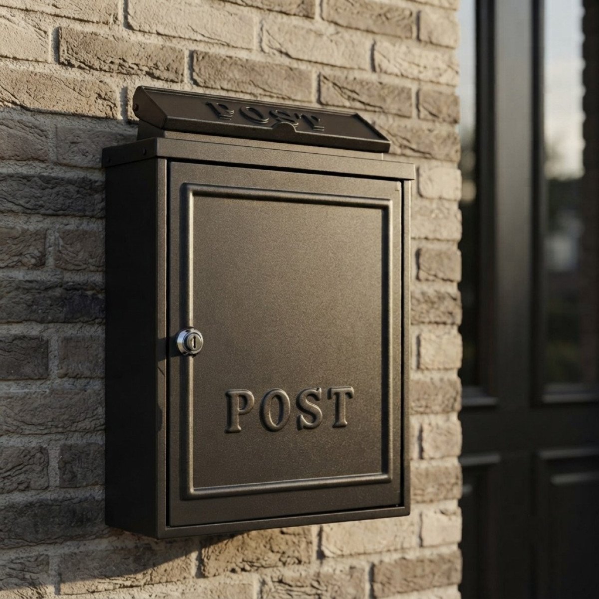 Boîte aux lettres B6 noir mat, non normalisée aluminium avec porte et serrure