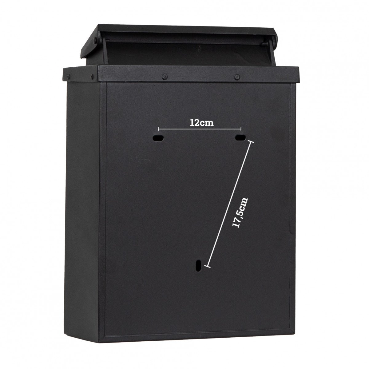 Boîte aux lettres B6 noir mat, non normalisée aluminium avec porte et serrure