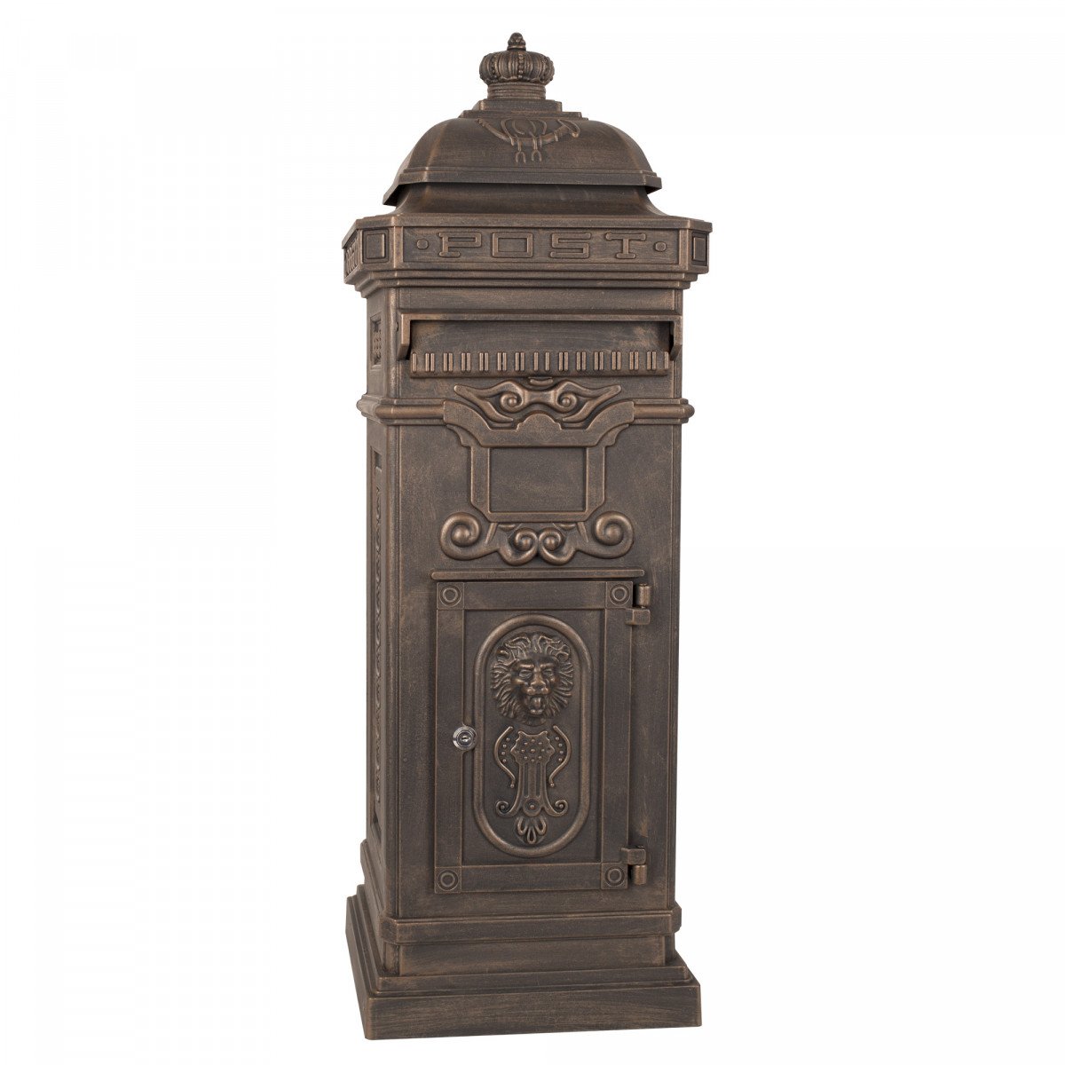 Boîte aux lettres sur pied, style antique anglais, aluminium inox  XL