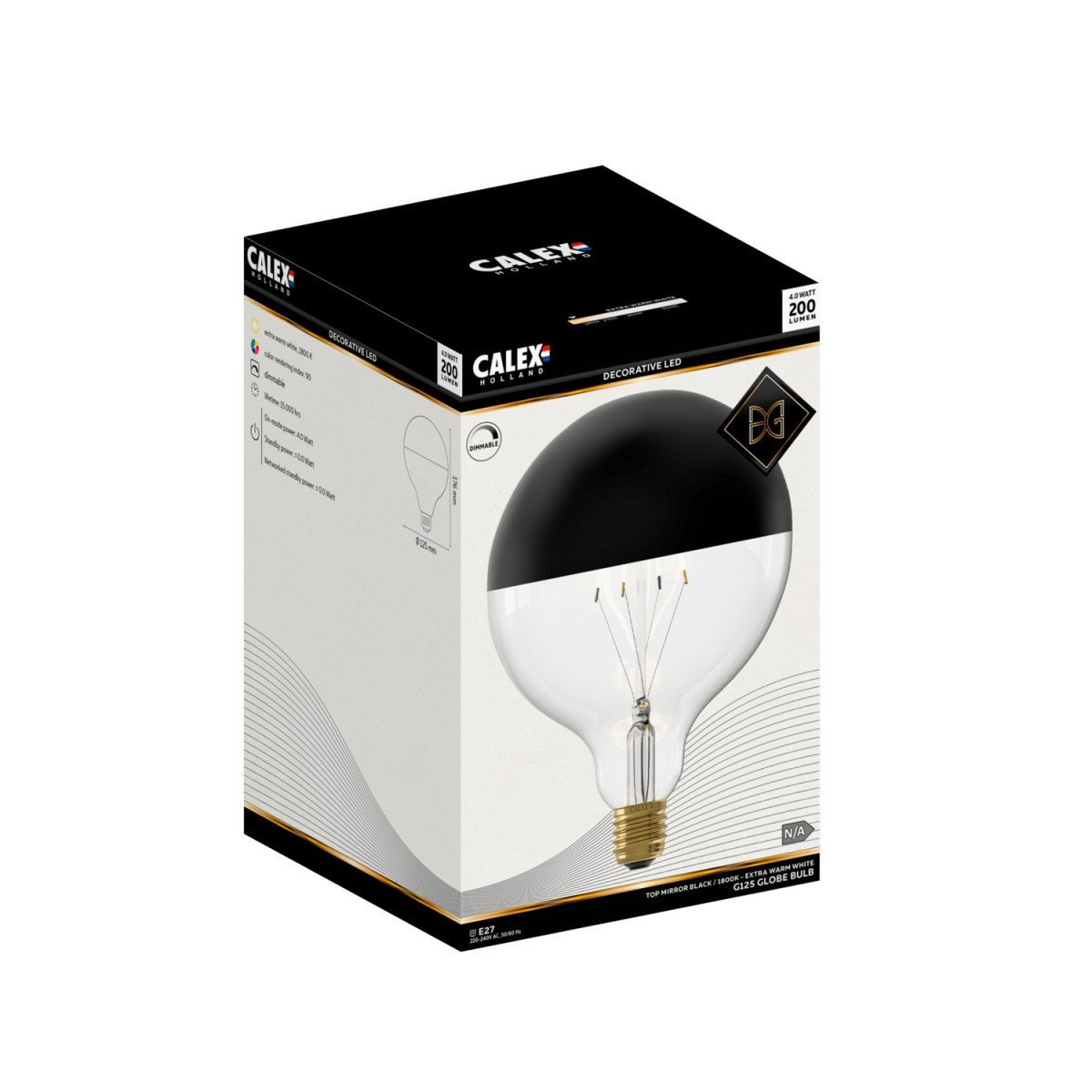 Ampoule LED tête miroir noir 4w | Nostalux.fr
