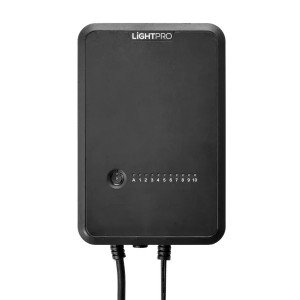 Transformateur 12 volts de lightpro avec capteur et minuterie en noir