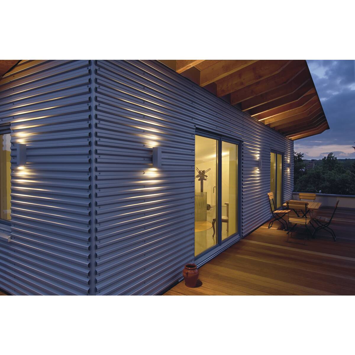 Applique murale d'extérieur Theo Up-down Out (229532) gris argent 2 x GU10 | Nostalux.fr