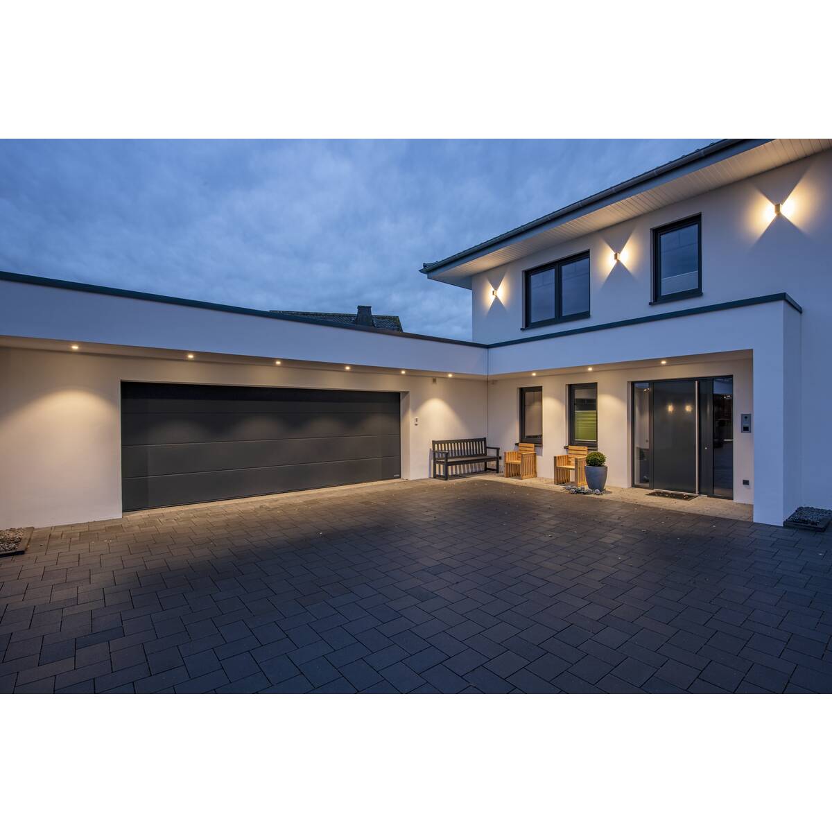 Logs Wall Anthracite 1xled 3000k