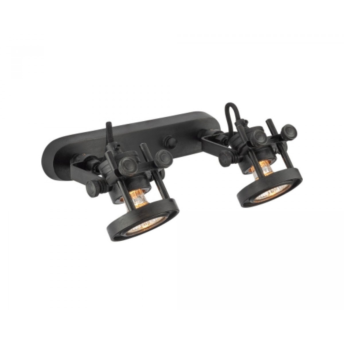 Double spots noirs Prescott (30477) industriels vintage Nostaluce| Nostalux.fr