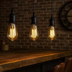 Wire & Holder noir suspension aluminium E27 250 cm élancée