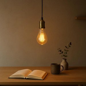 lampe en laiton de couleur cuivre antique avec une douille E40