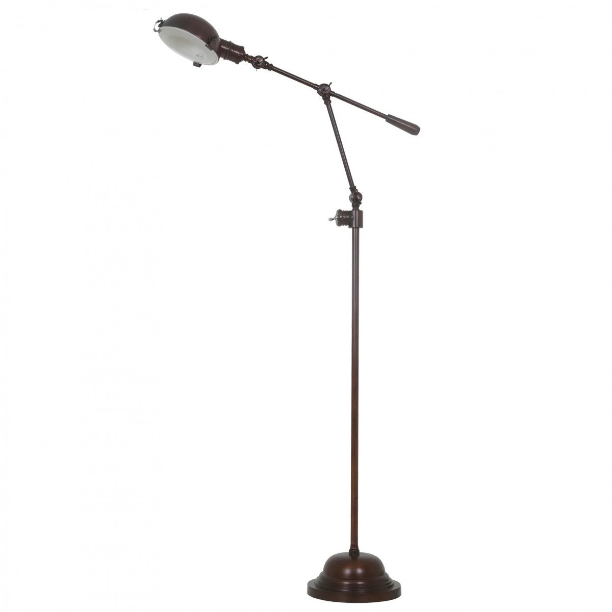 lampe design réglable sur pied avec interrupteur à bascule, couleur laiton antique