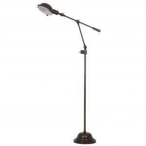 lampe design réglable sur pied avec interrupteur à bascule, couleur laiton antique