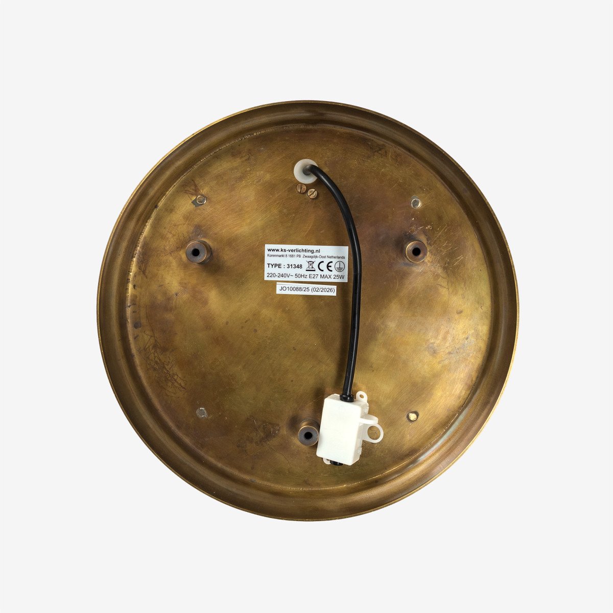 lampe en laiton de couleur laiton antique avec un raccord E27
