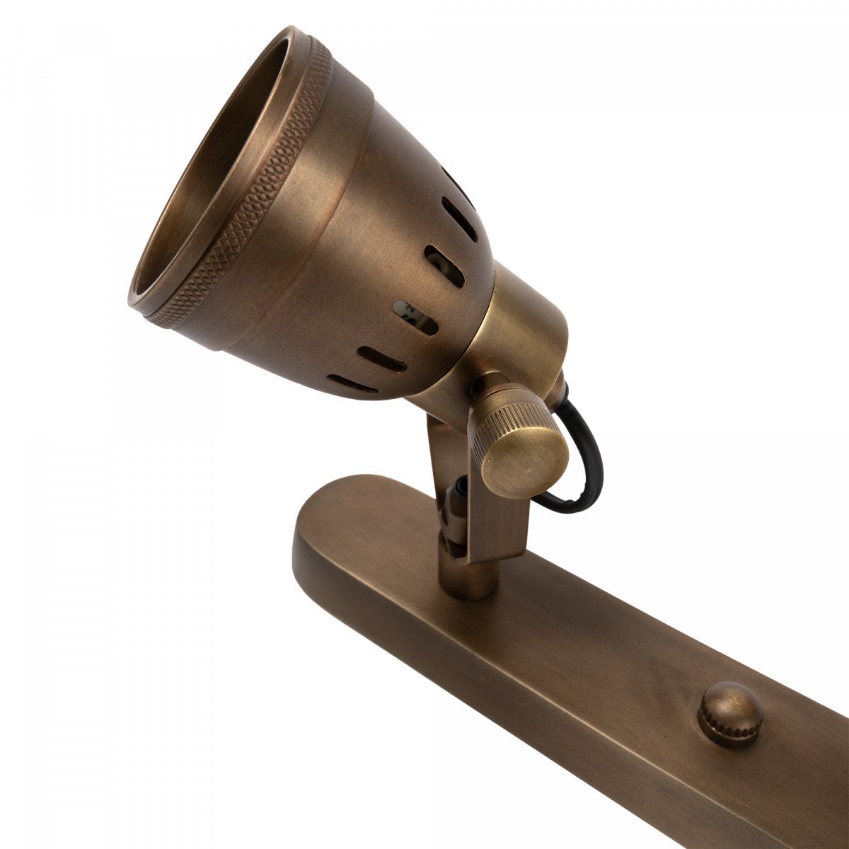 Nostaluce Spots muraux Triple vintage industriels Indigo avec cache en laiton | Nostalux.fr