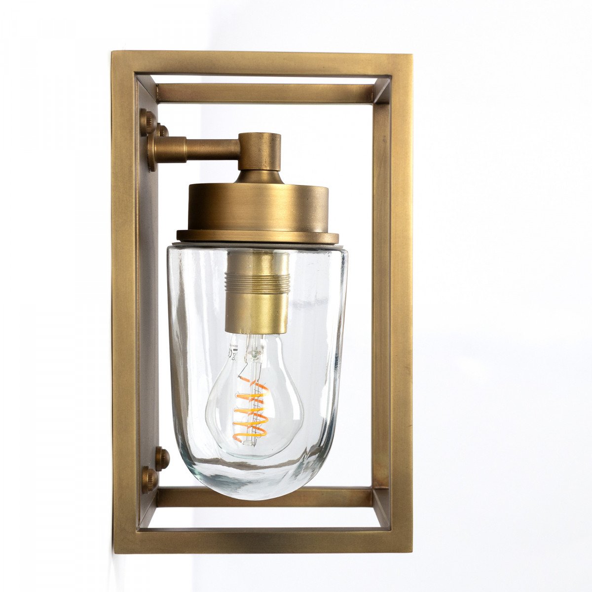 Applique mural Fitzroy, laiton antique, boîtier design classique, avec cloche en verre, culot E27, éclairage mural au look luxueux, exclusif 