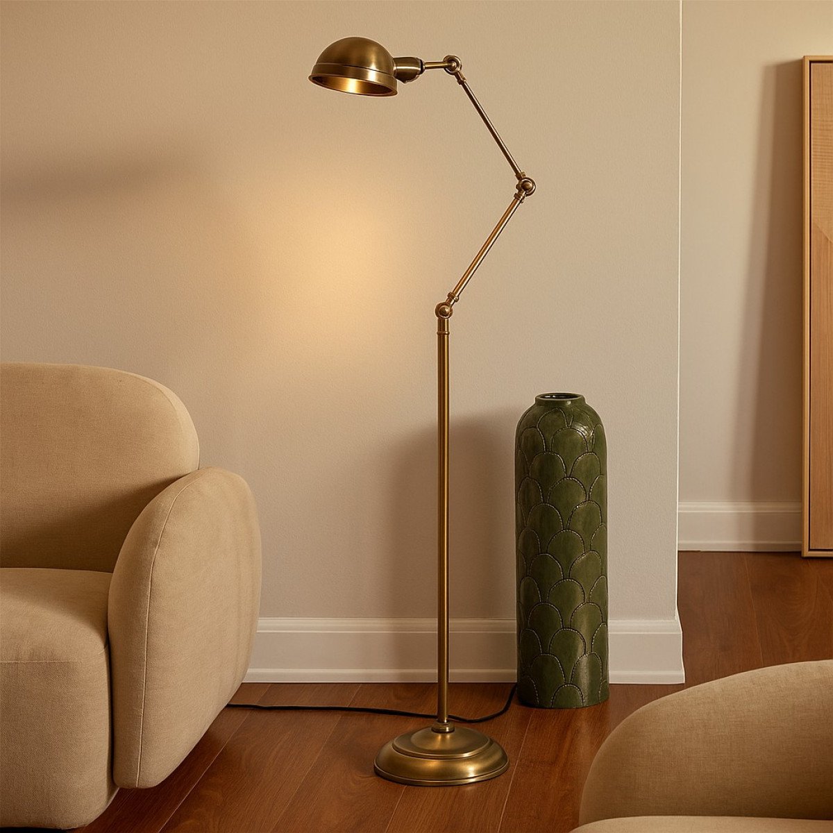 lampe en laiton antique avec douille FE27