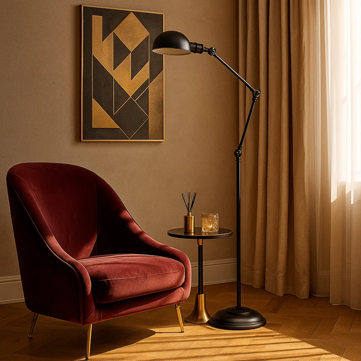 lampe en laiton noir antique avec douille E27