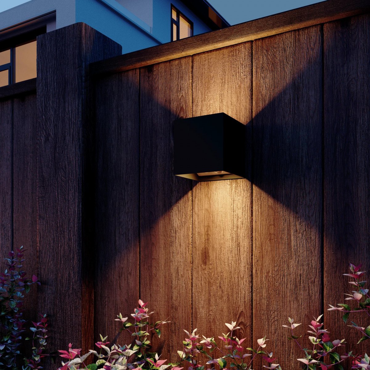 Applique murale Up & Down rechargeable noire avec détecteur de mouvement