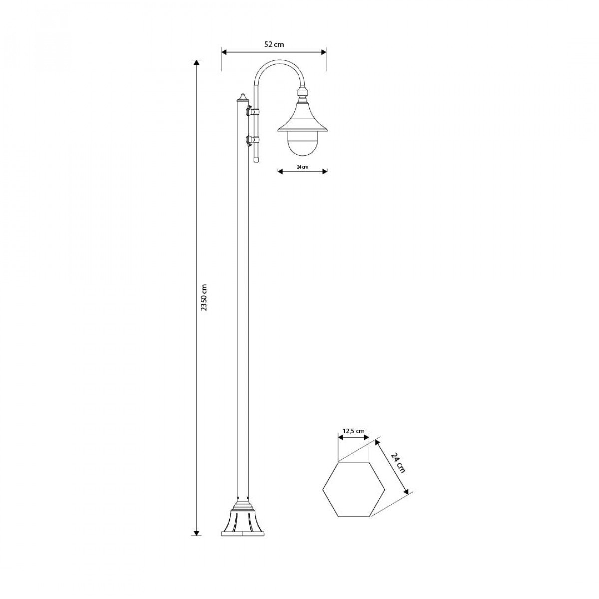 Lampadaire de jardin Rimini 1 lumière de KS Lighting