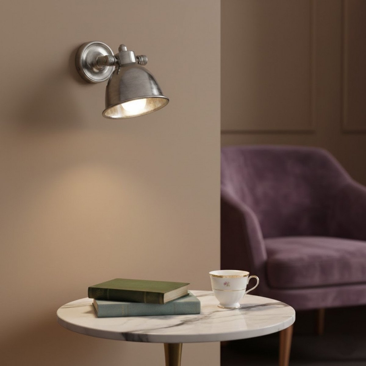 Spot mural Maxim (50718) Nostaluce abat-jour look argent | Nostalux.fr