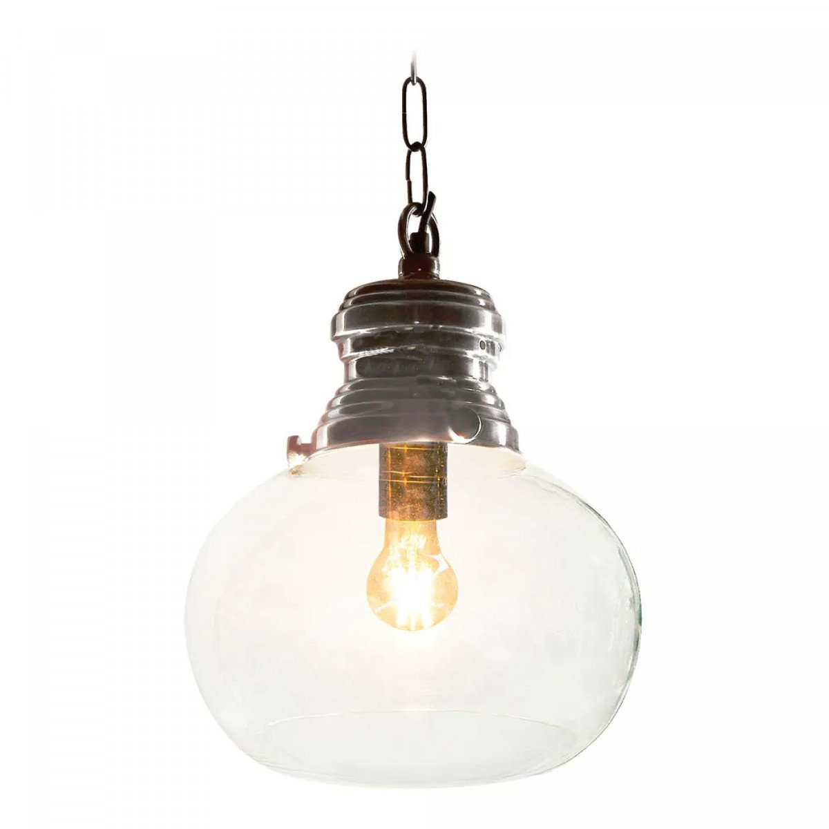 lampe en laiton couleur argent antique avec raccord E27