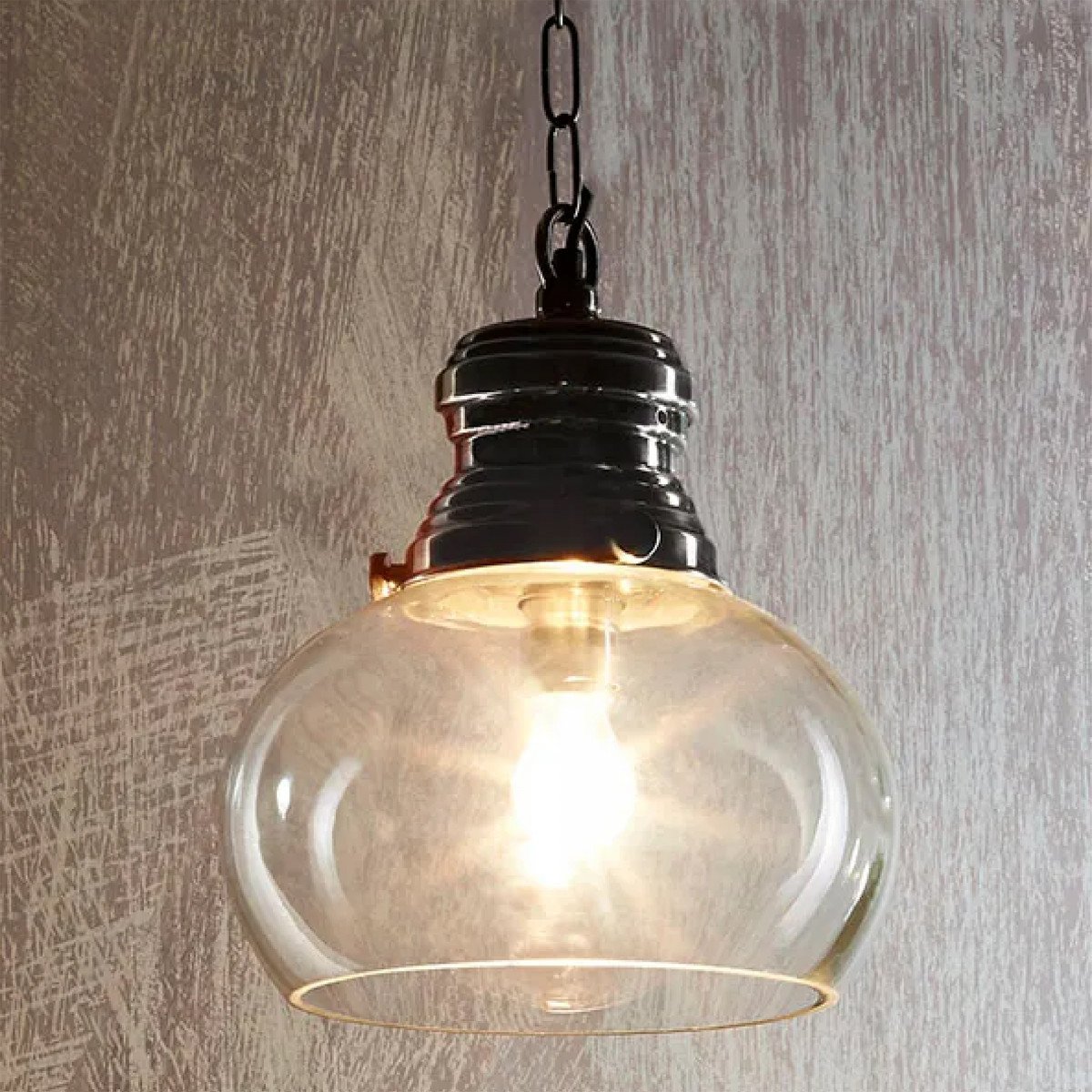 lampe en laiton couleur argent antique avec raccord E27