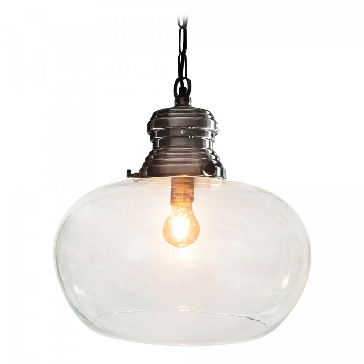 lampe en laiton couleur argent antique avec raccord E27