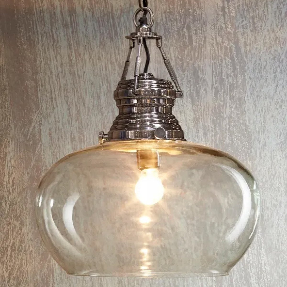 lampe en laiton couleur argent antique avec raccord E27