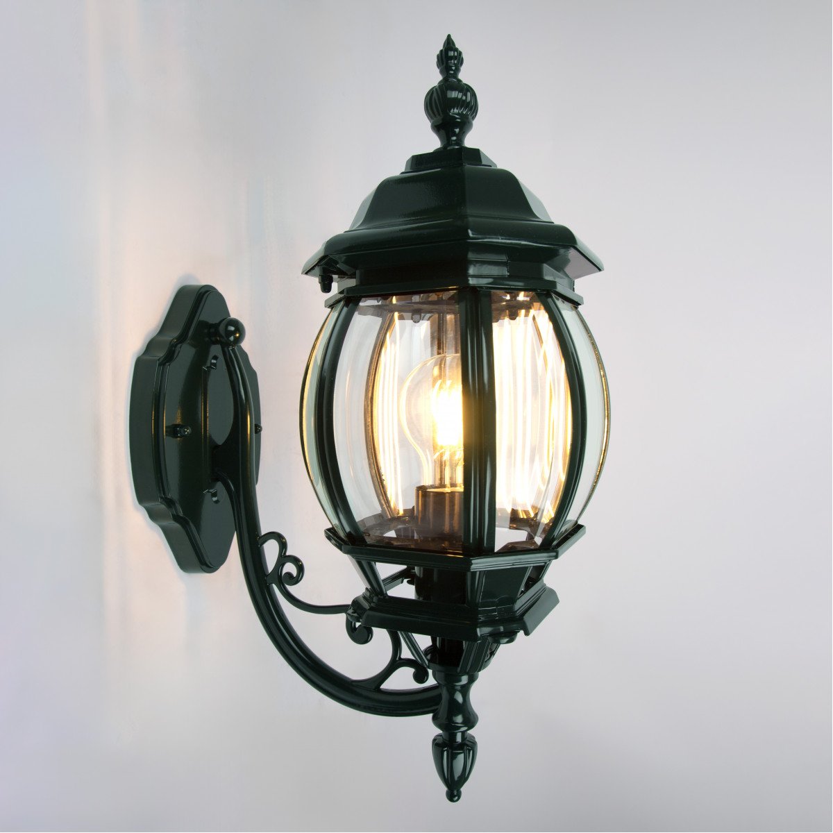 Lampe d'extérieur applique murale montante et globe en verre à six faces  Lampe d'extérieur applique murale montante et globe en verre à six faces