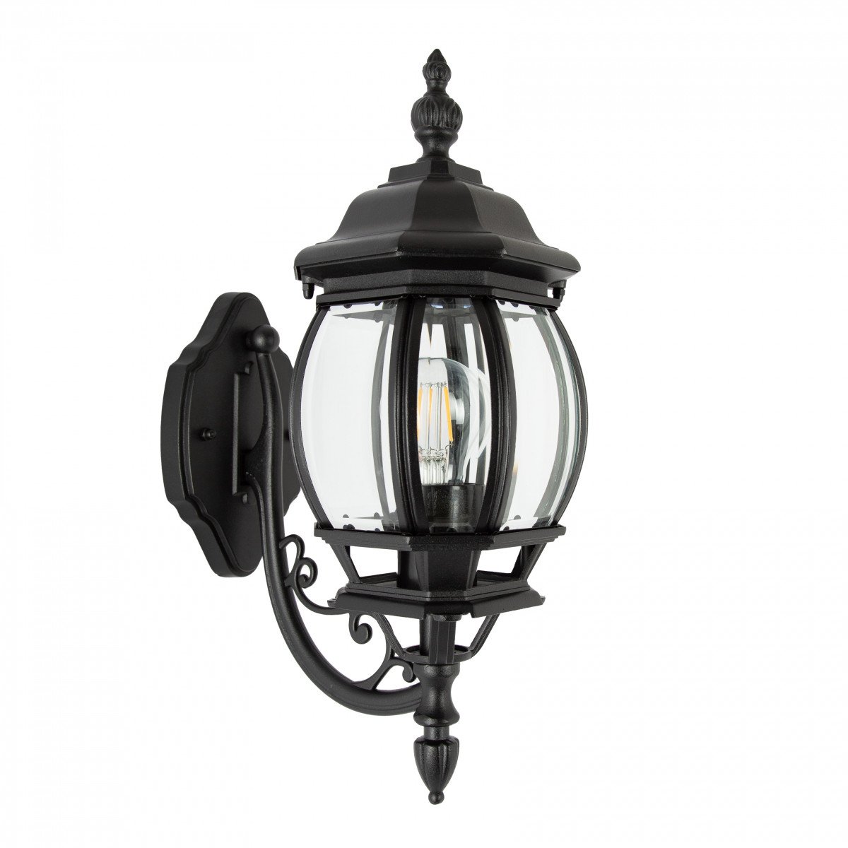 Lampe d'extérieur applique murale montante et globe en verre à six faces  Lampe d'extérieur applique murale montante et globe en verre à six faces