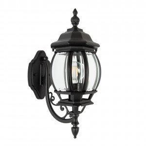 Lampe d'extérieur applique murale montante et globe en verre à six faces 