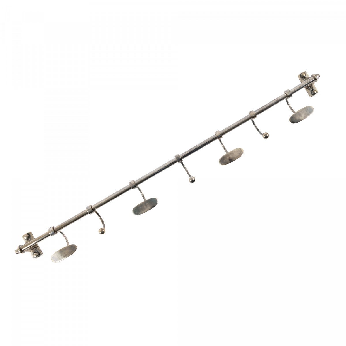Porte-manteau en laiton argent antique 7 crochets