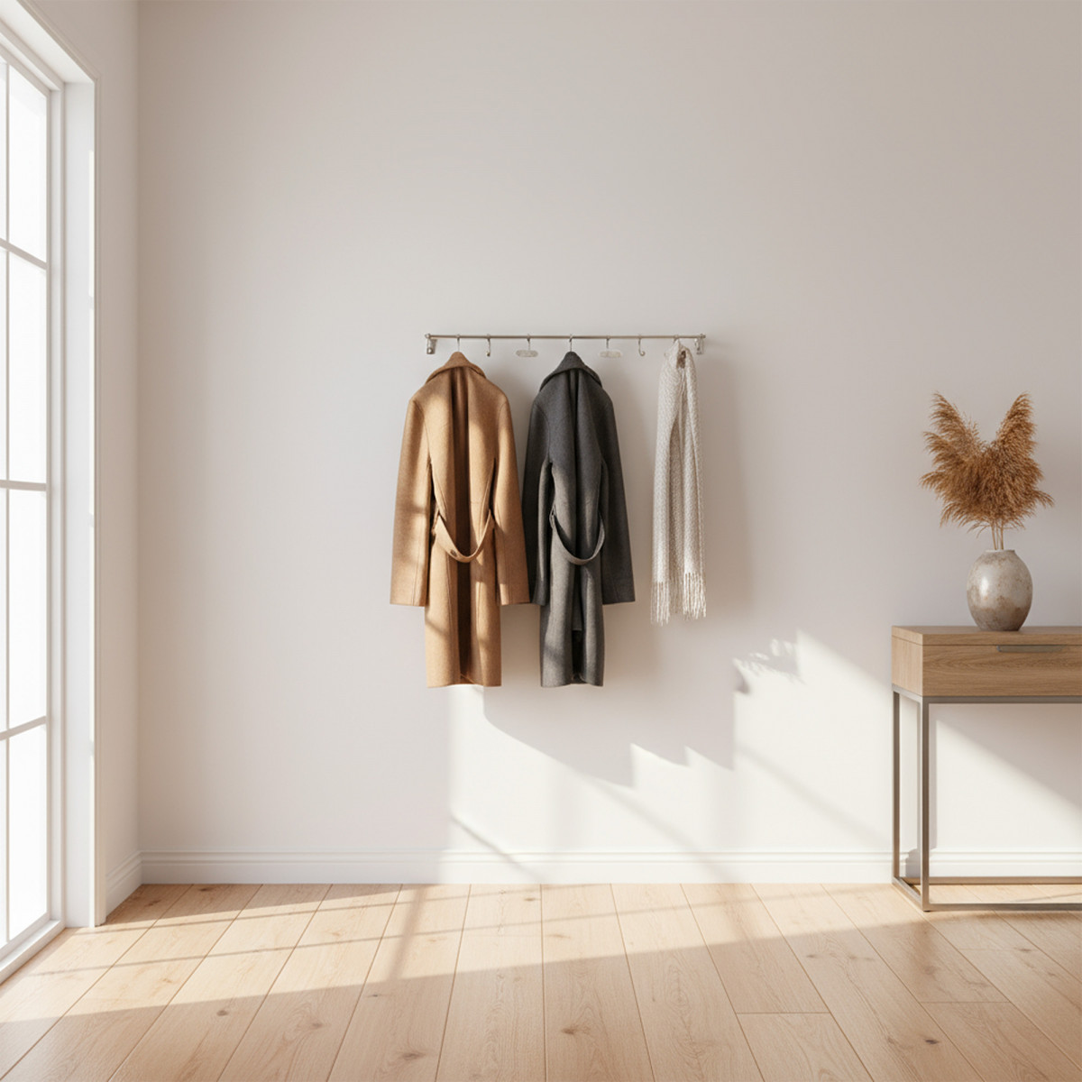 Porte-manteau en laiton argent antique 7 crochets