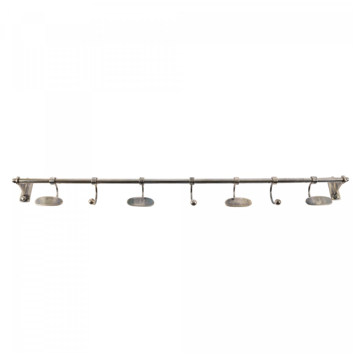 Porte-manteau en laiton argent antique 7 crochets