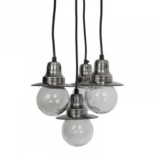 lampe en laiton couleur argent antique avec culot E27