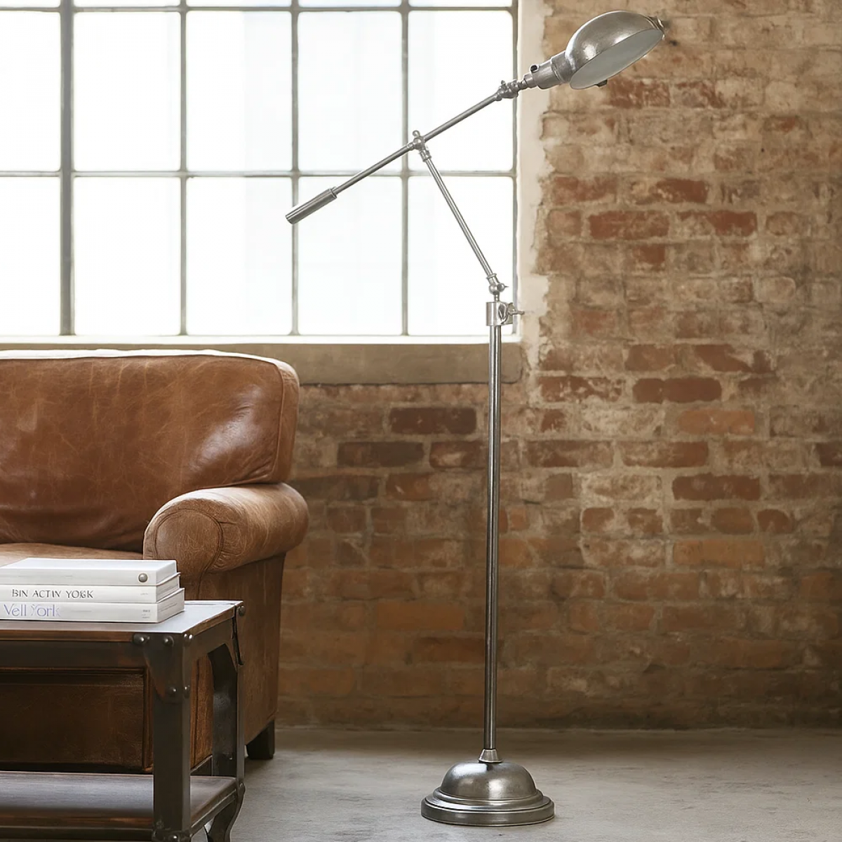 lampe en laiton couleur argent antique avec culot E27