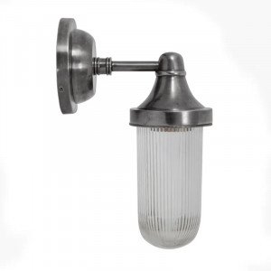 lampe en laiton de couleur argent antique avec une source lumineuse E27