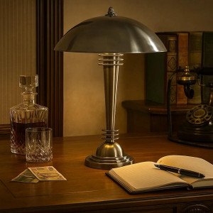 lampe en laiton couleur argent antique avec raccord E27 lampe en laiton couleur argent antique avec raccord E27