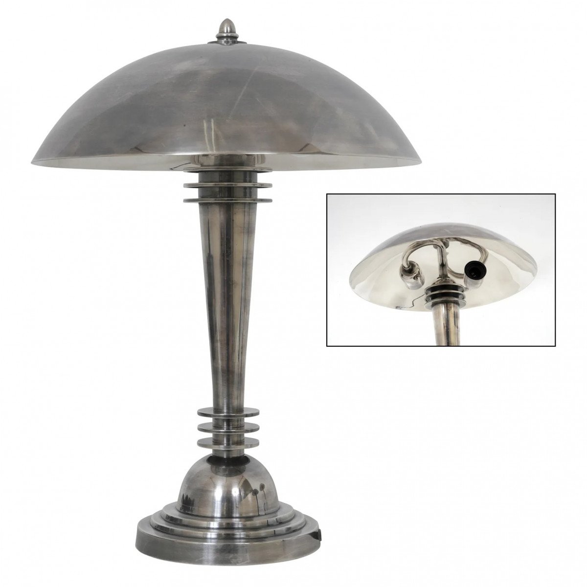 lampe en laiton couleur argent antique avec raccord E27