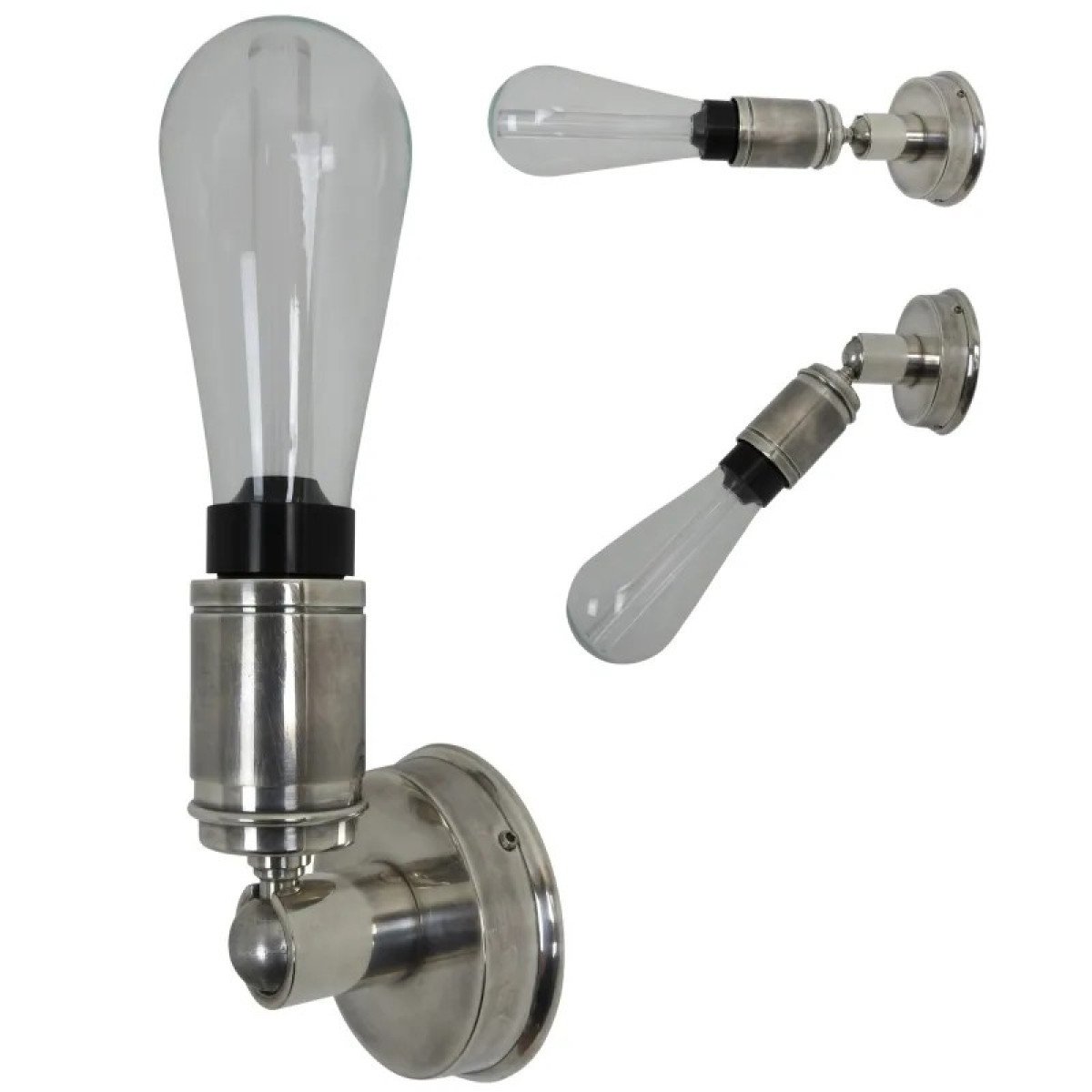 lampe en laiton de couleur argent antique avec un raccord E27