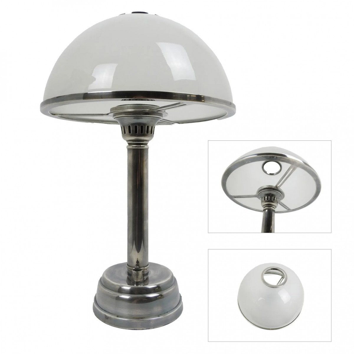 lampe en laiton couleur argent antique avec raccord E27